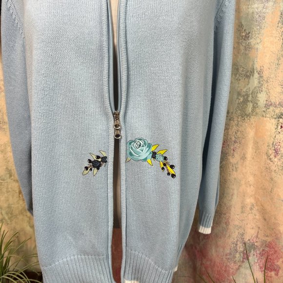 VTG๐Maxime Casual Cotton Blend 2-Way Zipper Cardigan with Stand Up Collar - Picture 9 of 16